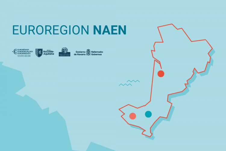 Fotografía del mapa de la eurorregión