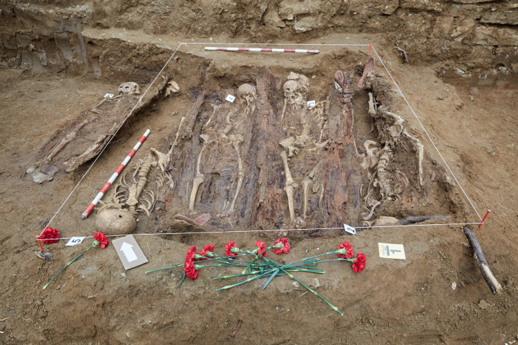 Imagen de las exhumaciones de Berriozar. 