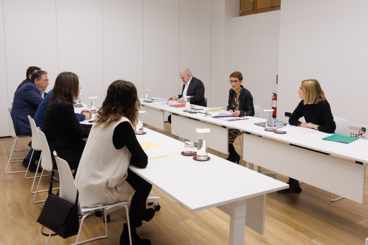Fotografía de un momento de la reunión ha estado presidida por la Presidenta Chivite