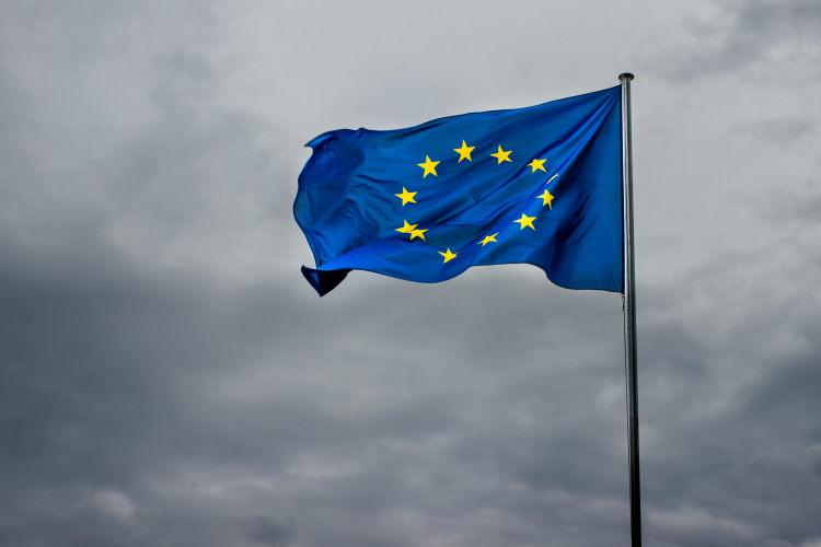 Fotografía de la bandera europea
