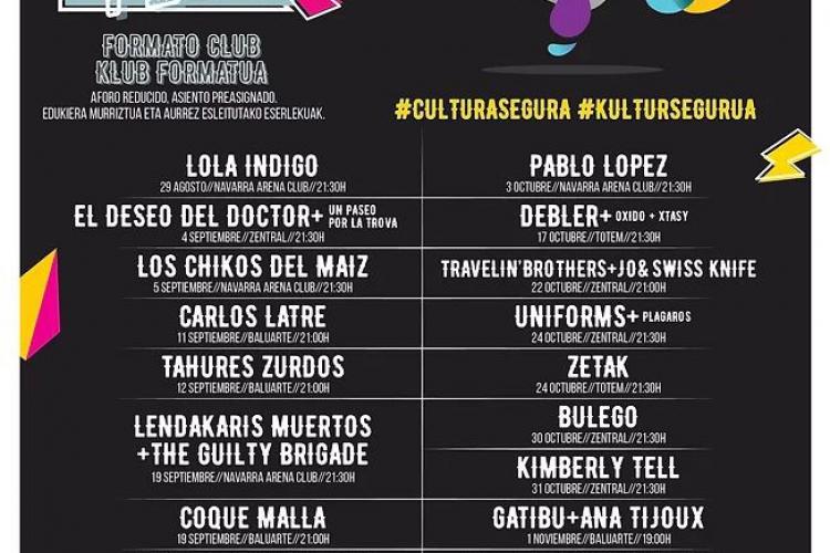 Cartel del Anaim Club Fest con la relación de artistas que actuarán hasta el 28 de noviembre