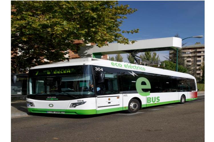 Fotografía de un autobús eléctrico