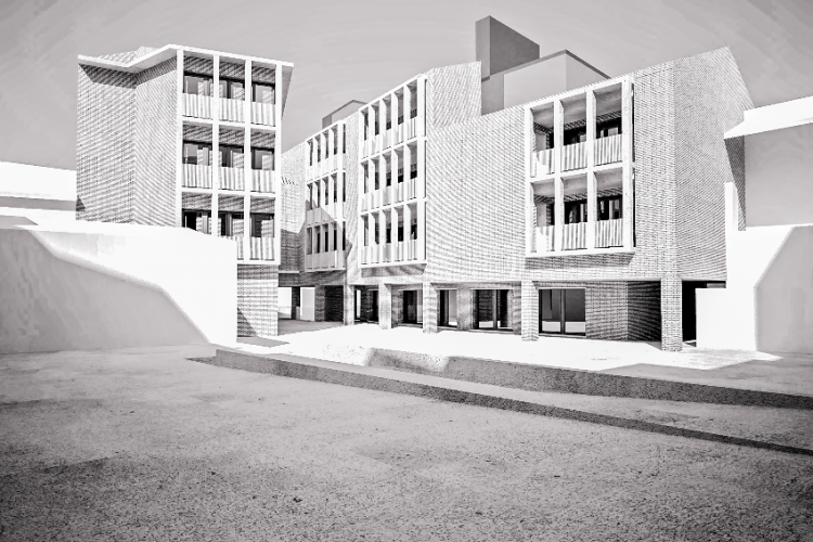 Fotografia de la recreación de los nuevos edificios del Horno de Coscolín 