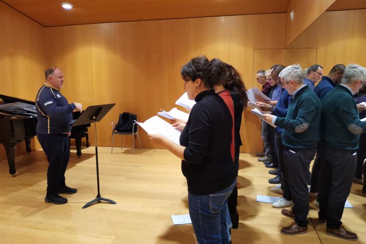 Imagen de uno de los ensayos del coro NSP, que quedan ahora suspendidos a causa del coronavirus