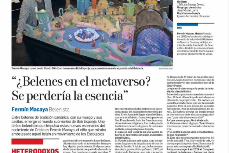 Fotografía del pantallazo de la noticia en la edición impresa del Diario de Navarra