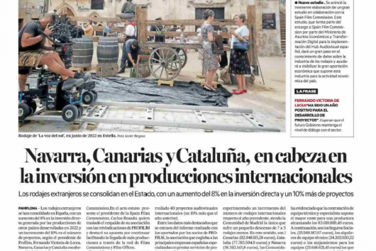 Fotografía del pantallazo de la noticia en la edición impresa de Diario de Noticias