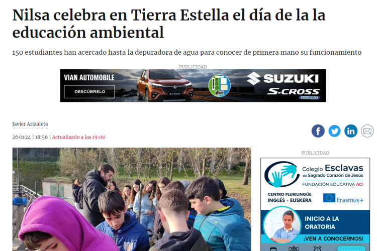 Fotografía del pantallazo de la noticia online de Diario de Noticias