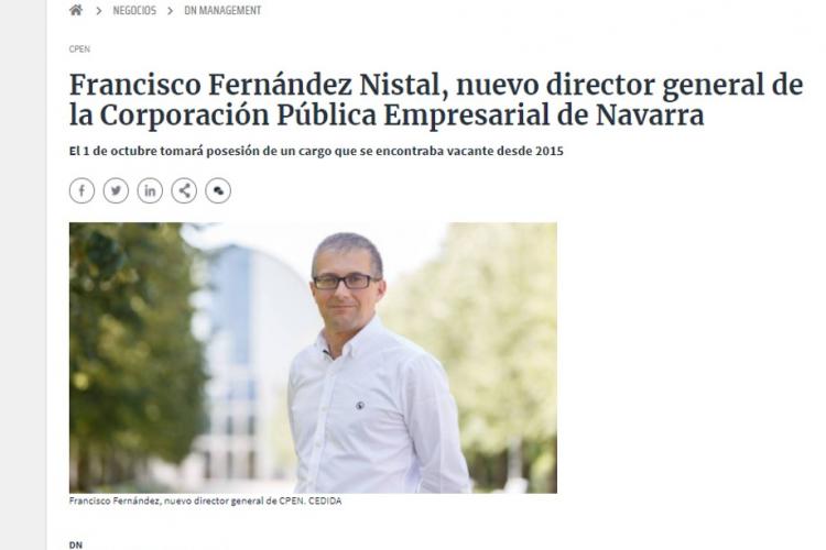Pantallazo de la noticia recogida en la versión digital de Diario de Navarra