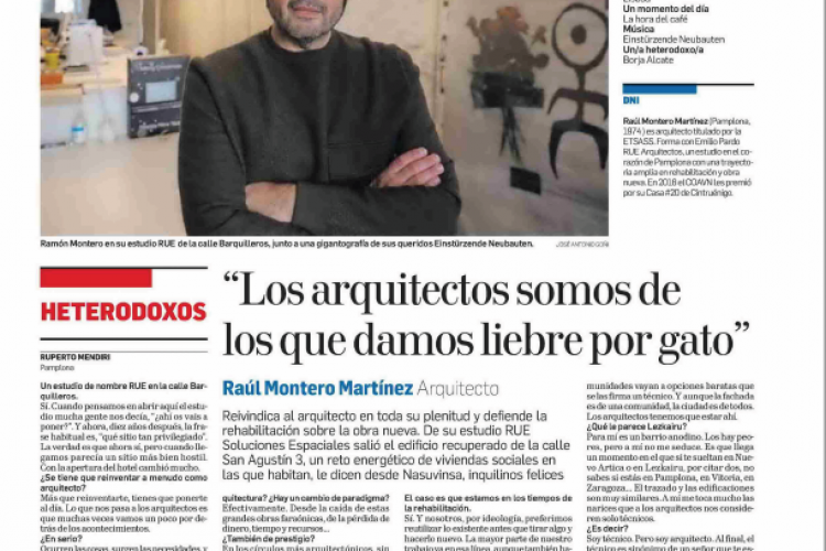Fotografía del pantallazo de la noticia en la edición impresa del Diario de Navarra