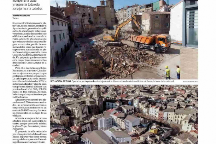 Fotografía del pantallazo de la noticia en la edición impresa del Diario de Navarra