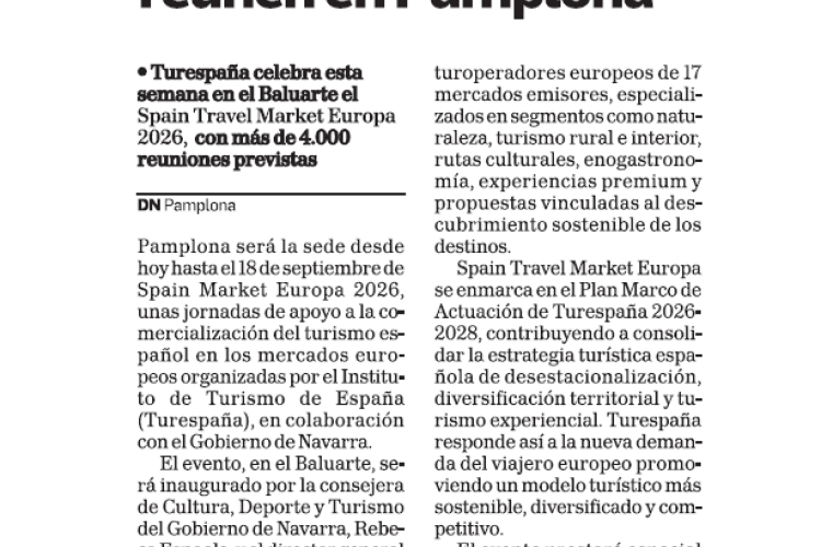 Fotografía del pantallazo de la noticia en la edición impresa del Diario de Navarra