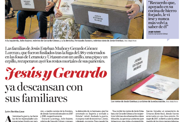 Fotografía del pantallazo de la noticia en la edición impresa de Diario de Noticias 