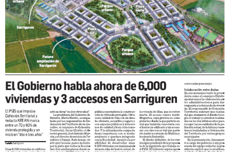 Fotografía del pantallazo de la noticia en la edición impresa de Diario de Navarra