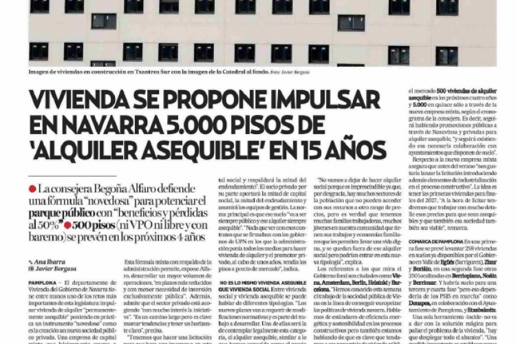 Fotografía del pantallazo de la noticia en la edición impresa de Diario de Noticias 