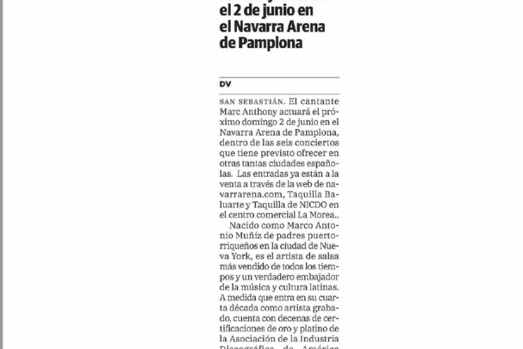 Fotografía del pantallazo de la noticia en la edición impresa en el Diario Vasco