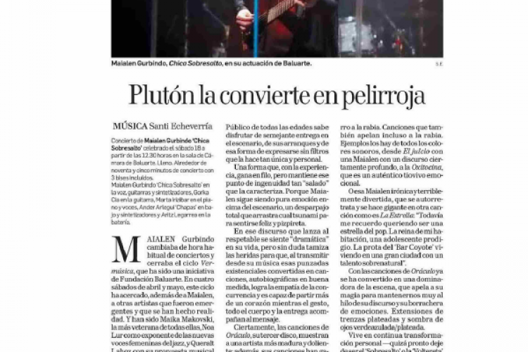 Fotografía del pantallazo de la noticia impresa en Diario de Navarra