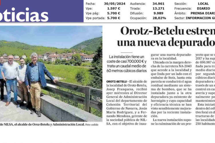 Fotografía del pantallazo de la noticia impresa en Diario de Noticias