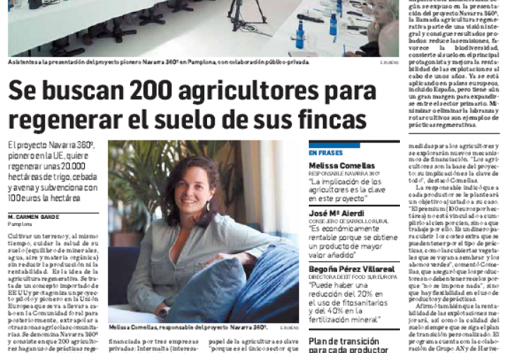 Fotografía del pantallazo de la noticia impresa en Diario de Navarra