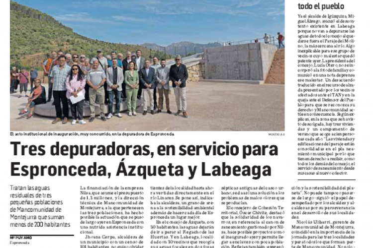 Fotografía del pantallazo de la noticia impresa en Diario de Navarra