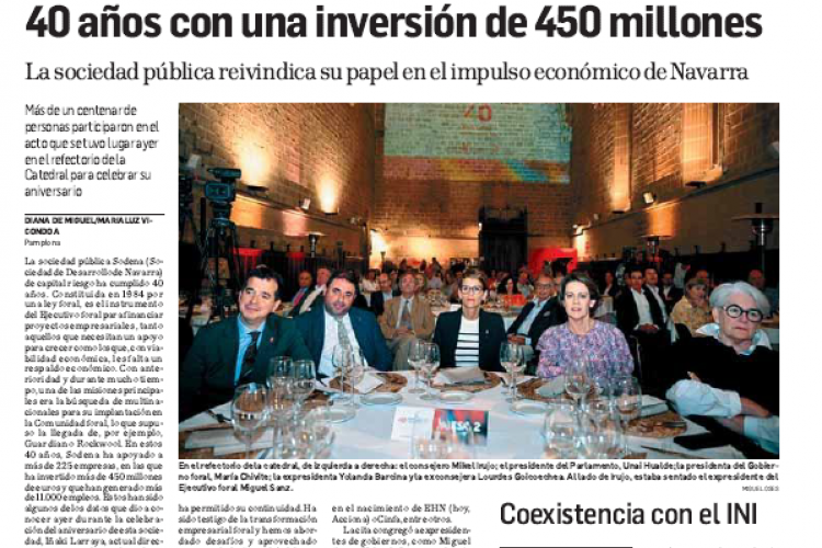 Fotografía del pantallazo de la noticia en la edición impresa de Diario de Navarra