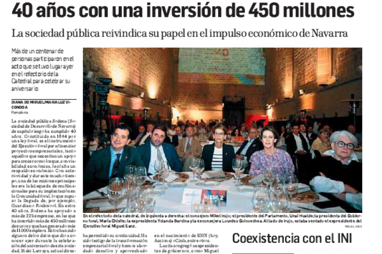 Fotografía del pantallazo de la noticia en la edición impresa de Diario de Navarra