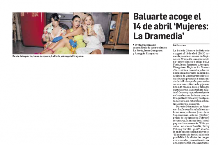 Fotografía del pantallazo de la noticia en la edición impresa de Diario de Navarra