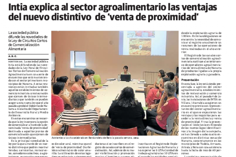 Fotografía del pantallazo de la noticia en la edición impresa del Diario Vasco