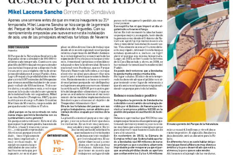Fotografía del pantallazo de la noticia en la edición impresa del Diario de Navarra
