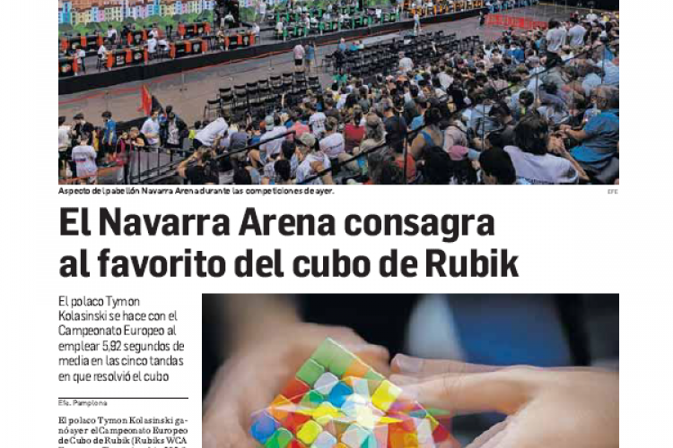 Fotografía del pantallazo de la noticia en la edición impresa del Diario de Navarra