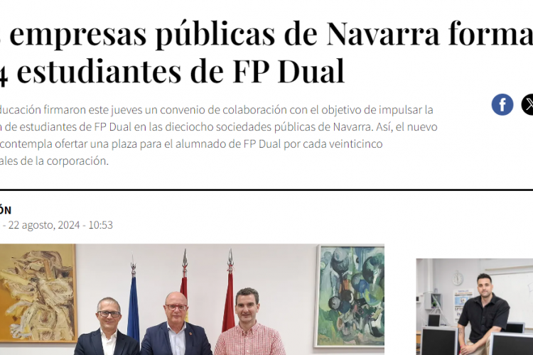 Fotografía del pantallazo de la noticia en la edición digital Navarra Capital