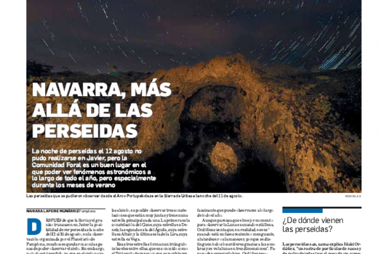 Fotografía del pantallazo de la noticia en la edición impresa de Diario de Navarra