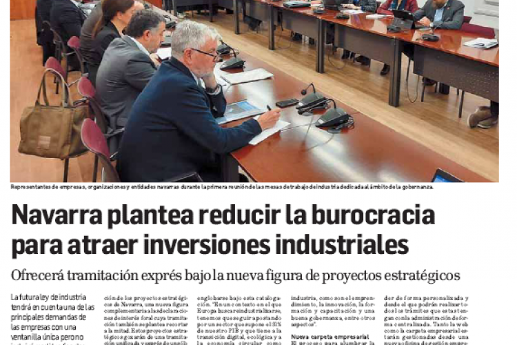Fotografía del pantallazo de la noticia en la edición impresa de Diario de Navarra