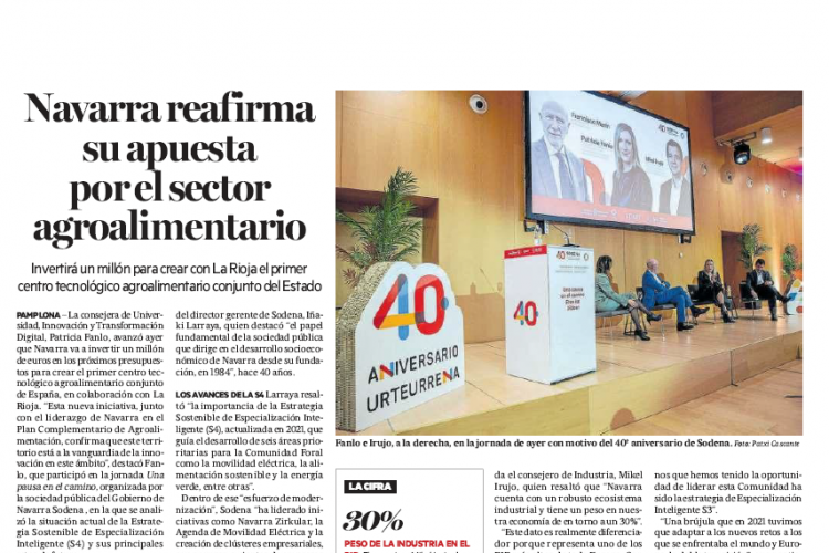 Fotografía del pantallazo de la noticia en la edición impresa de Diario de Noticias