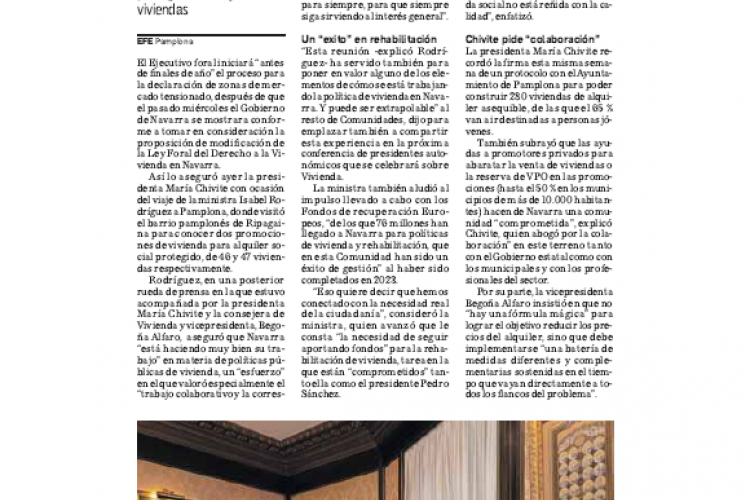 Fotografía del pantallazo de la noticia en la edición impresa de Diario de Navarra