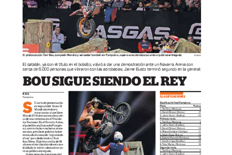 Fotografía del pantallazo de la noticia en la edición impresa de Diario de Navarra