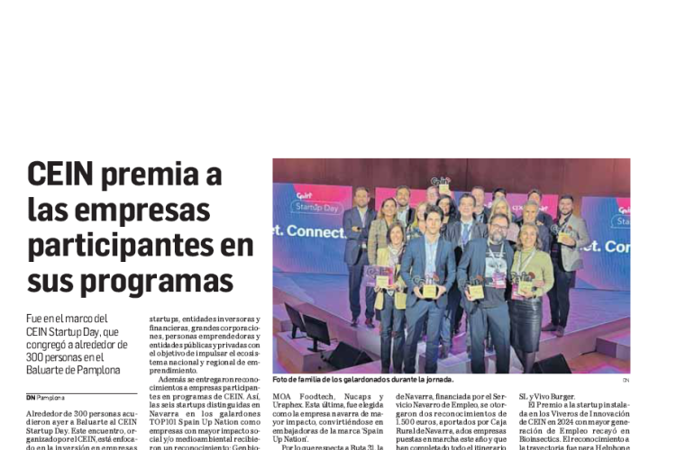 Fotografía del pantallazo de la noticia en la edición impresa de Diario de Navarra