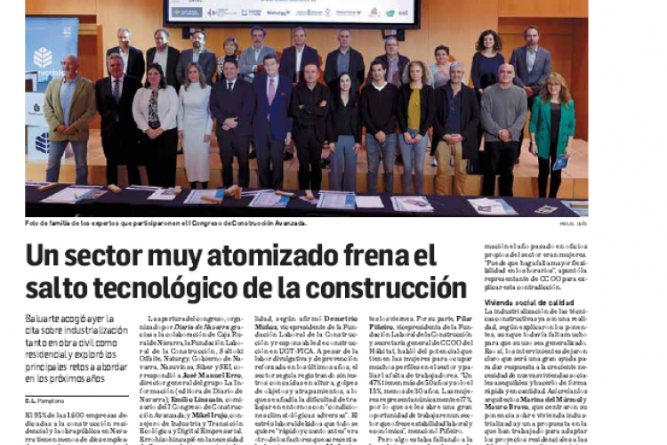 Fotografía del pantallazo de la noticia en la edición impresa de Diario de Navarra