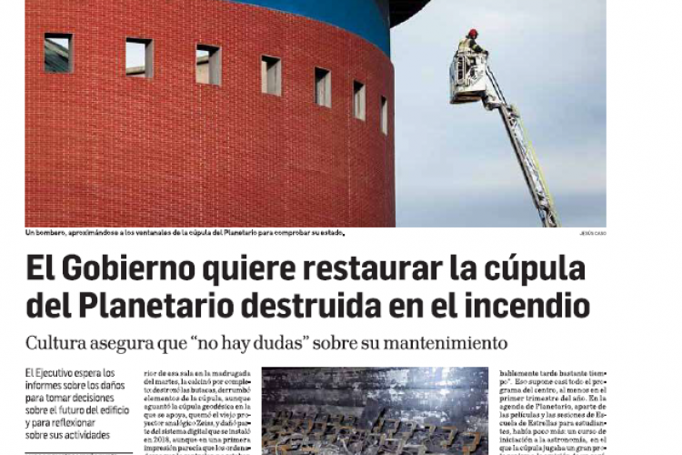 Fotografía del pantallazo de la noticia en la edición impresa de Diario de Navarra