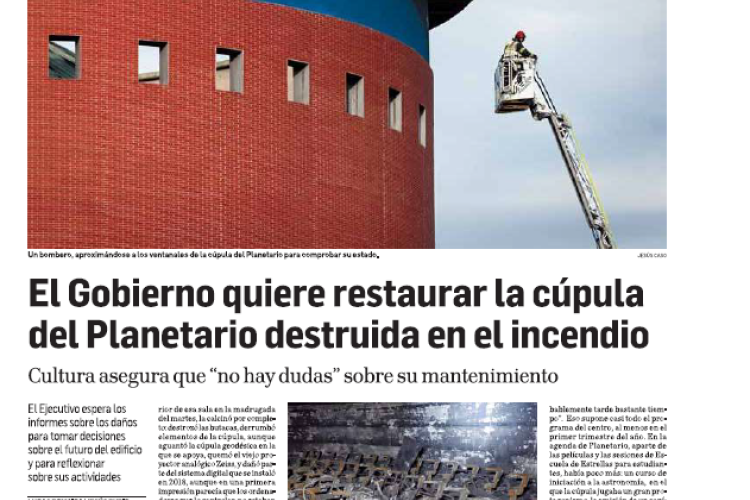 Fotografía del pantallazo de la noticia en la edición impresa de Diario de Navarra
