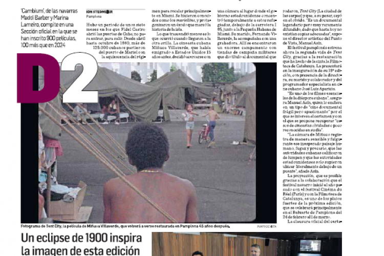 Fotografía del pantallazo de la noticia en la edición impresa de Diario de Navarra