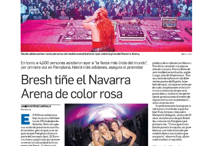 Fotografía del pantallazo de la noticia en la edición impresa de Diario de Navarra             rra