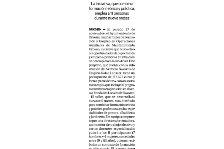 Fotografía del pantallazo de la noticia en la edición impresa de Diario de Noticias 