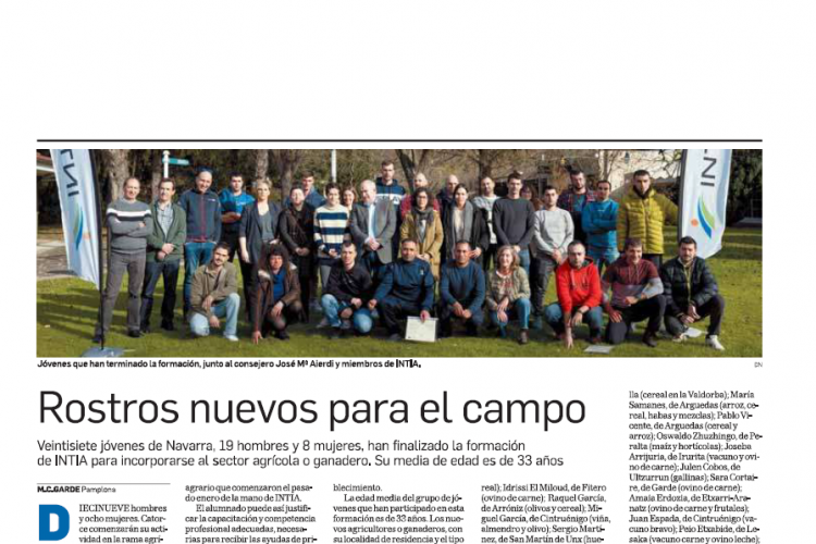 Fotografía del pantallazo de la noticia en la edición impresa de Diario de Navarra