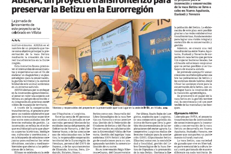 Fotografía del pantallazo de la noticia en la edición impresa del Diario Vasco