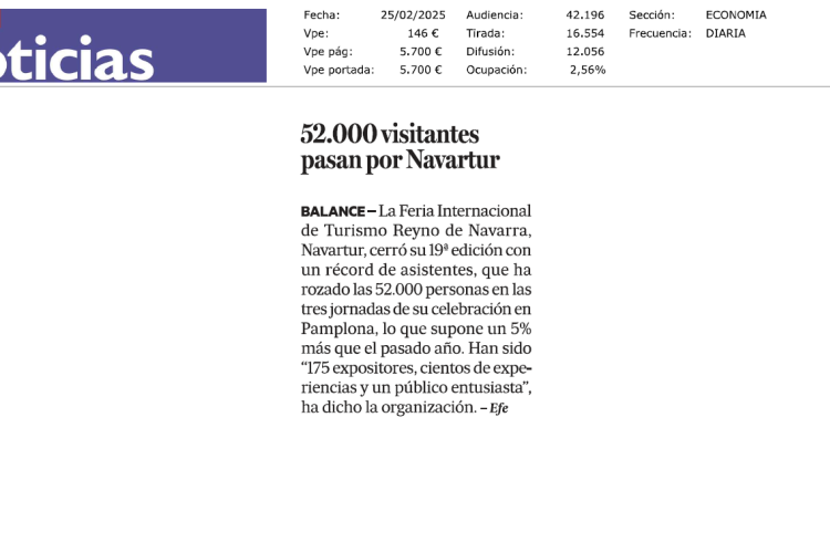 Fotografía del pantallazo de la noticia en la edición impresa del Diario de Noticias