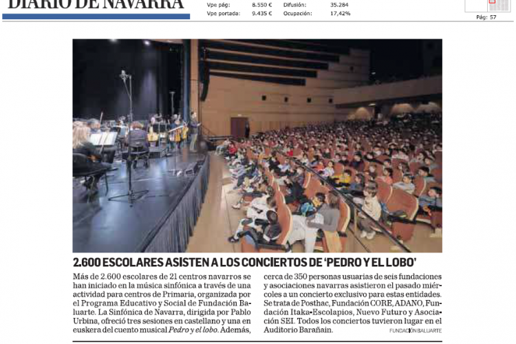 Fotografía del pantallazo de la noticia en la edición impresa del Diario de Navarra