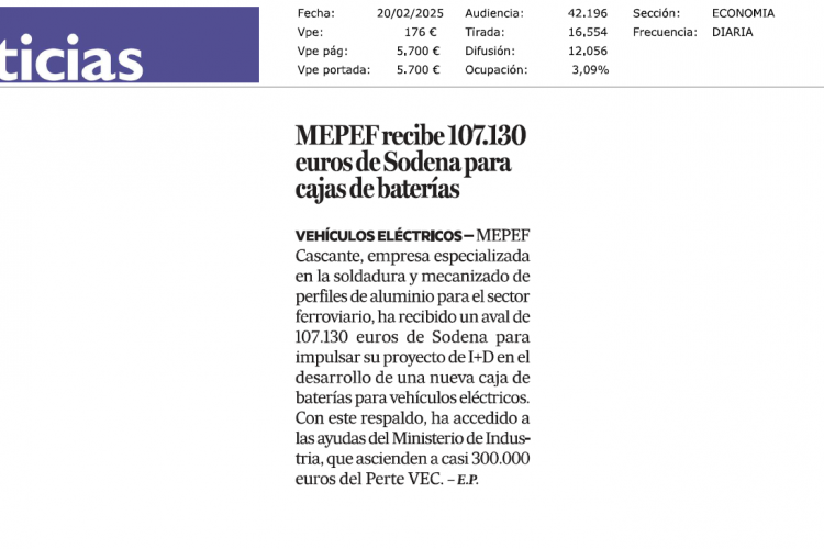 Fotografía del pantallazo de la noticia en la edición impresa del Diario de Noticias