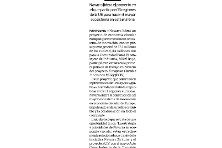 Fotografía del pantallazo de la noticia en la edición impresa del Diario de Noticias 