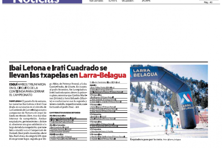 Fotografía del pantallazo de la noticia en la edición impresa del Diario de Noticias 