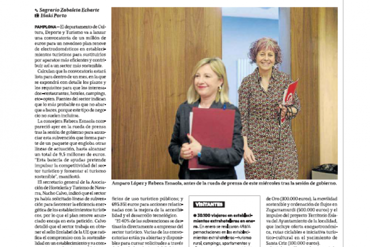 Fotografía del pantallazo de la noticia en la edición impresa de Diario de Noticias